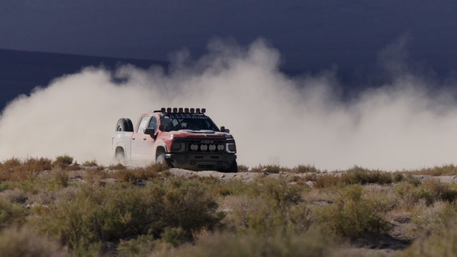 Powered by the new Gen-6 6.6L V8 engine, the 2027 Silverado beat its own record pace across tough terrain alt text